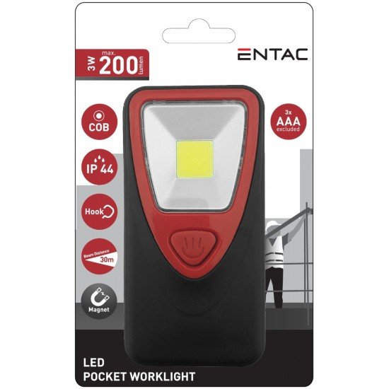 Entac Φακός Εργασίας Τσέπης 3W COB