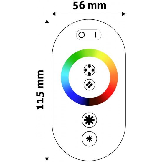 Avide LED Ταινία 12V 216W RGB 6 Πλήκτρα RF Τηλεχειριστήριο Αφής και Ελεγκτής