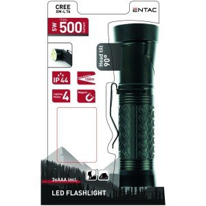 Entac Φακός 90° 5W T6 Αλουμινίου (3xAAA Δεν περιλαμβ.) Entac Φακός 90° 5W T6 Αλουμινίου (3xAAA Δεν περιλαμβ.)