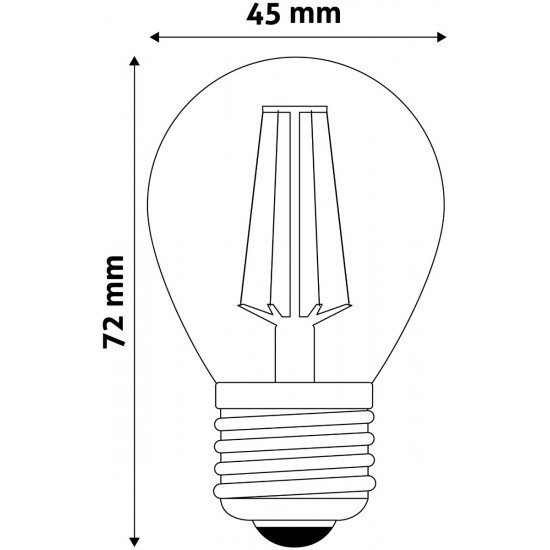 Avide LED Filament Σφαιρική  4W E27 360° Λευκό 4000K