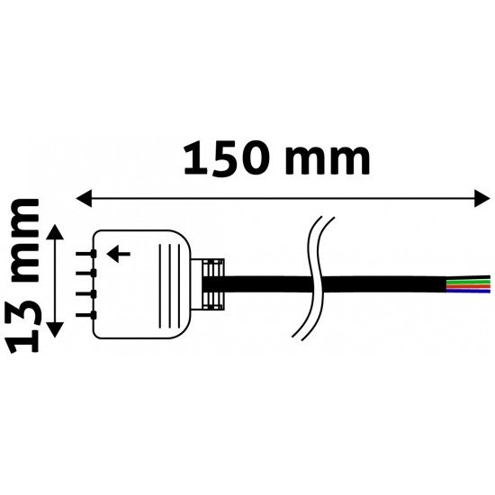 Avide LED Ταινία 12V RGB 4Pin Καλώδιο Σύνδεσης Αρσενικό Άσπρο