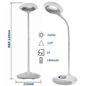 Avide LED Φωτιστικό Γραφείου RGB Άσπρο 4W Avide LED Φωτιστικό Γραφείου RGB Άσπρο 4W