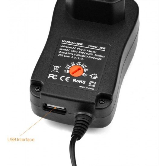 Τροφοδοτικό 30W 12V/2.5A Switching με 6 Κεφαλές