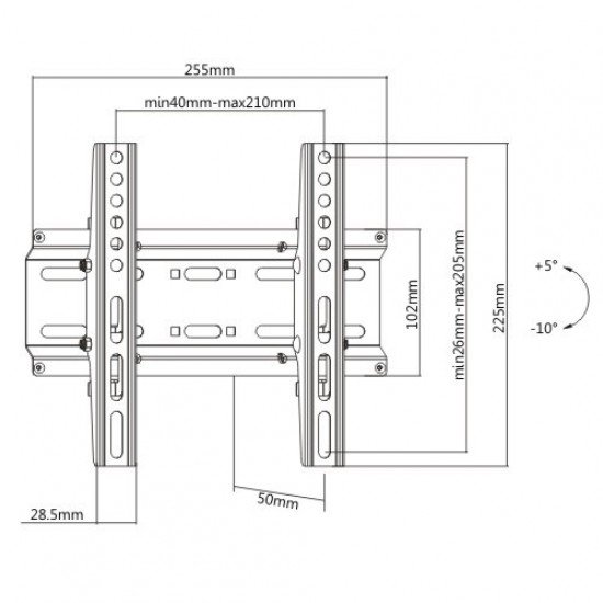 ATC Βάση TV Επιτοίχια ATC-2522