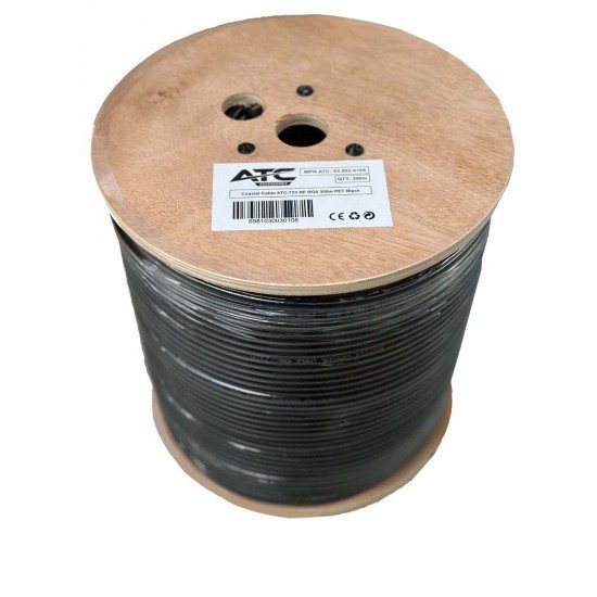 ATC Στροφείο RF ATC-723 RG6 300μ PET Μαύρο