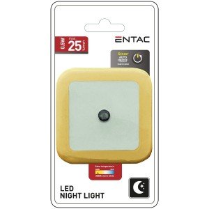 Entac Φωτάκι Νυκτός 0.5W Τετράγωνο Θερμό Πορτοκαλί