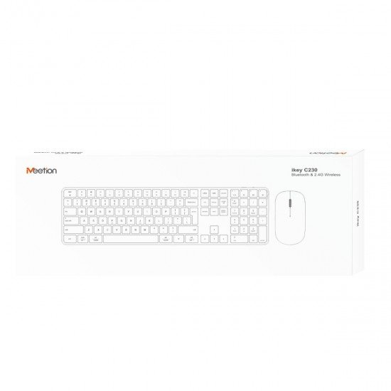 Meetion MT-C230MW Bluetooth Πληκτρολόγιο & Ποντίκι Combo Λευκό US