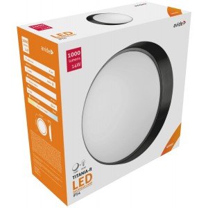 Avide Στεγανή Πλαφονιέρα Οροφής Στρογγυλό (Titania-R) IP54 14W Λευκό 4000K Μαύρο Avide Στεγανή Πλαφονιέρα Οροφής Στρογγυλό (Titania-R) IP54 14W Λευκό 4000K Μαύρο