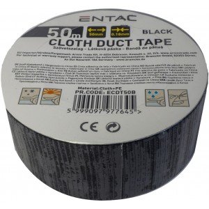 Entac Ταινία Αυτοκόλλητη Υφασμάτινη 0.18x50mm Μαύρο 50m Entac Ταινία Αυτοκόλλητη Υφασμάτινη 0.18x50mm Μαύρο 50m