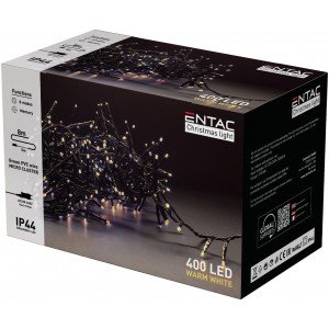 Entac Χριστουγεννιάτικα Λαμπάκια IP44 400 LED Ψείρες Πολύχρωμα 8m
