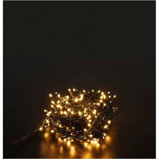 Entac Χριστουγεννιάτικα Λαμπάκια IP44 100 LED Θερμό 10m με Ηλιακό Πάνελ