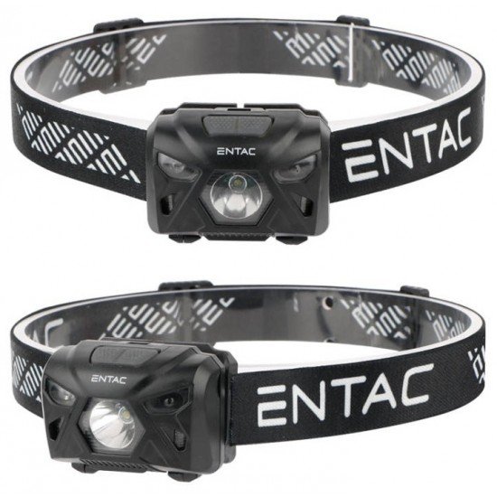 Entac Φακός Κεφαλής 5W Με Αισθητήρα Κίνησης XPE + Κόκκινο Φως - Μαύρο