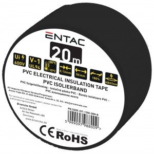 Entac Μονωτική 0.13x50mm Μαύρο 20m Entac Μονωτική 0.13x50mm Μαύρο 20m
