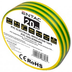 Entac Μονωτική 0.18x19mm Πράσινο-Κίτρινο 20m Entac Μονωτική 0.18x19mm Πράσινο-Κίτρινο 20m