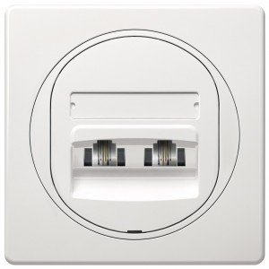 EON Double telephone socket 2xRJ12 6/4 Cat 3, white