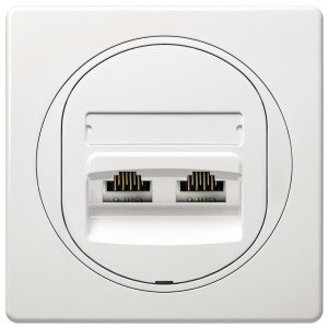 EON Data socket double 2xRJ45 Cat 5e UTP, white