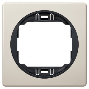EON E6801.9E One-gang frame 80x80, beige with black holder EON E6801.9E One-gang frame 80x80, beige with black holder