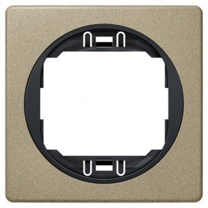 EON E6801.G2E One-gang frame 80x80, brushed nickel with black holder EON E6801.G2E One-gang frame 80x80, brushed nickel with black holder