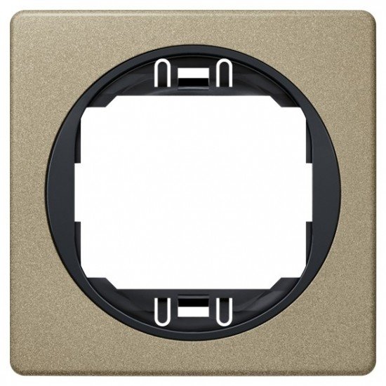 EON E6801.G2E One-gang frame 80x80, brushed nickel with black holder