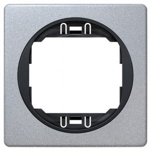 EON E6801.SE One-gang frame 80x80, silver with black holder EON E6801.SE One-gang frame 80x80, silver with black holder