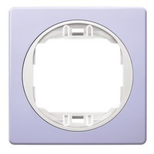 EON E6801.V0 One-gang frame 80x80, lavander with white holder EON E6801.V0 One-gang frame 80x80, lavander with white holder