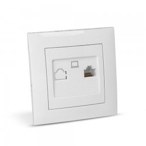 Entac Arnold Recessed wall LAN socket Cat5 White