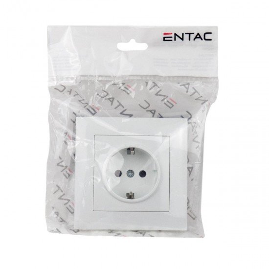 Entac Arnold Recessed wall socket earthed White