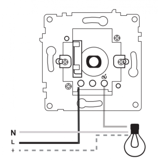 Entac Arnold Recessed wall switch dimmer max.200W White