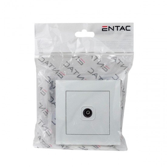 Entac Arnold Recessed wall TV socket End type White