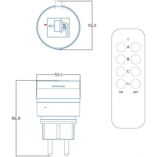 Entac Remote Controlled IP44 Socket Set 2xIP44 Sockets with RC