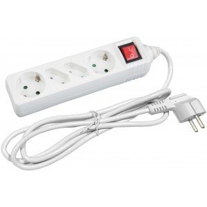 Entac Πολύπριζο 4 Θέσεων με Διακόπτη 2x16A 2x2.5A 3G1.5 1.5m Entac Πολύπριζο 4 Θέσεων με Διακόπτη 2x16A 2x2.5A 3G1.5 1.5m