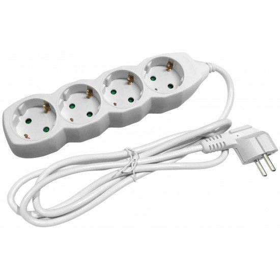 Entac Πολύπριζο 4 Θέσεων Χωρίς Διακόπτη 3x1.5mm 5m