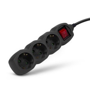 Entac  Πολύπριζο 3 Θέσεων Με Διακόπτη 3x1.0mm 1.5m Μαύρο Entac  Πολύπριζο 3 Θέσεων Με Διακόπτη 3x1.0mm 1.5m Μαύρο