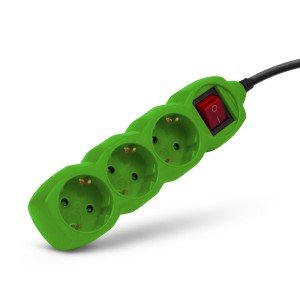 Entac Πολύπριζο 3 Θέσεων Με Διακόπτη 3x1.0mm 1.5m Πράσινο Entac Πολύπριζο 3 Θέσεων Με Διακόπτη 3x1.0mm 1.5m Πράσινο