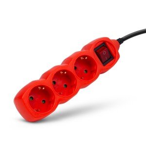 Entac Πολύπριζο 3 Θέσεων Με Διακόπτη 3x1.0mm 1.5m Κόκκινο Entac Πολύπριζο 3 Θέσεων Με Διακόπτη 3x1.0mm 1.5m Κόκκινο