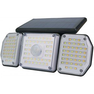 Entac Ηλιακός Προβολέας Τοίχου 2.3W SMD 3 Κεφαλές Φωτοκύτταρο + Τηλεχειριστήριο