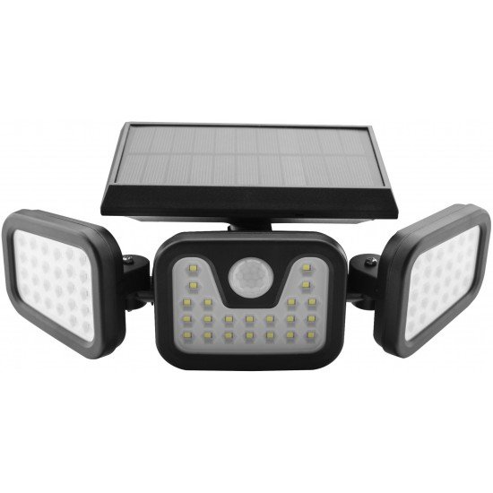 Entac Ηλιακό Φως Τοίχου 15W SMD 3 Κεφαλές με Ανιχνευτή Κίνησης
