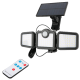 Entac Ηλιακός Προβολέας Τοίχου 15W SMD 3 Κεφαλές με Αποσπώμενο Ηλιακό Πάνελ