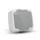 Entac Stephan surface mounted wall socket earthed IP54