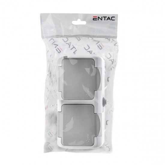 Entac Stephan surface mounted wall socket earthed 2x IP54