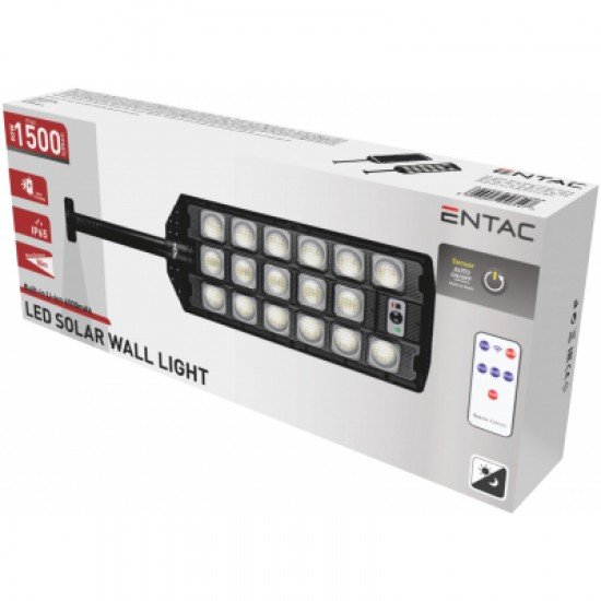 Entac LED Ηλιακό Φανάρι Με Τηλεχειριστήριο 1500lm