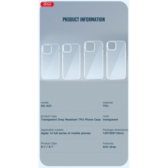 XO K01 Θήκη Σιλικόνης iPhone14 Pro Max 6.7"