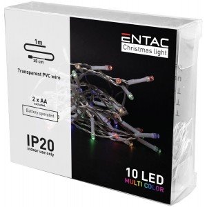 Entac Χριστουγεννιάτικα Εσωτερικά 10 LED Πολύχρωμα 1μ (2xAA Δεν περιλαμβ.) Entac Χριστουγεννιάτικα Εσωτερικά 10 LED Πολύχρωμα 1μ (2xAA Δεν περιλαμβ.)