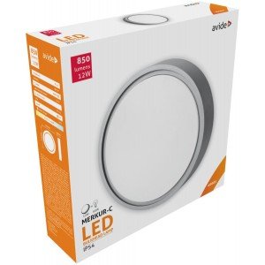 Avide Στεγανή Πλαφονιέρα Οροφής  IP54 Στρογγυλό (Merkur-C) 12W Λευκό 4000K Γκρί Avide Στεγανή Πλαφονιέρα Οροφής  IP54 Στρογγυλό (Merkur-C) 12W Λευκό 4000K Γκρί
