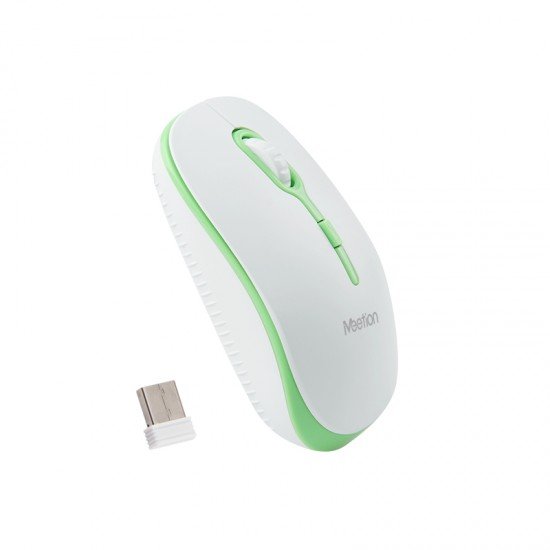 Meetion MT-R547 2.4G Ασύρματο Ποντίκι / Άσπρο + Πράσινο
