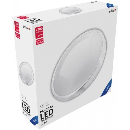 Avide LED Μοντέρνα Πλαφονιέρα Οροφής Pandora (Αλουμίνιο) 24W 380*110.0mm Ψυχρό 6400K