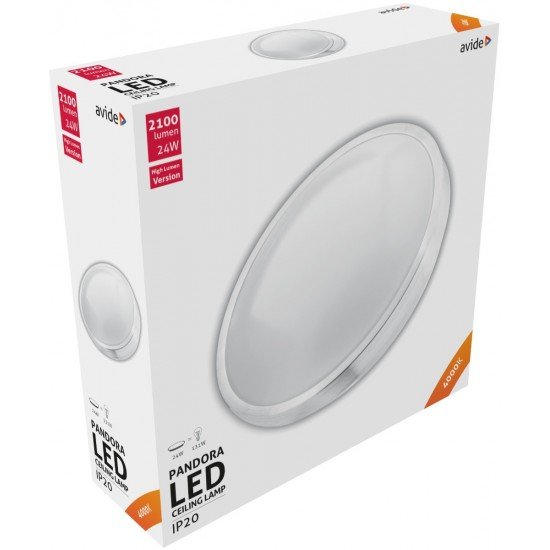 Avide LED Μοντέρνα Πλαφονιέρα Οροφής Pandora (Αλουμίνιο) 24W 380*110.0mm Λευκό 4000K