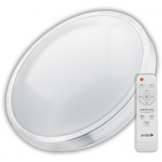 Avide LED Μοντέρνα Πλαφονιέρα Οροφής Pandora-CCT (Αλουμίνιο) 80W με Τηλεχειριστήριο