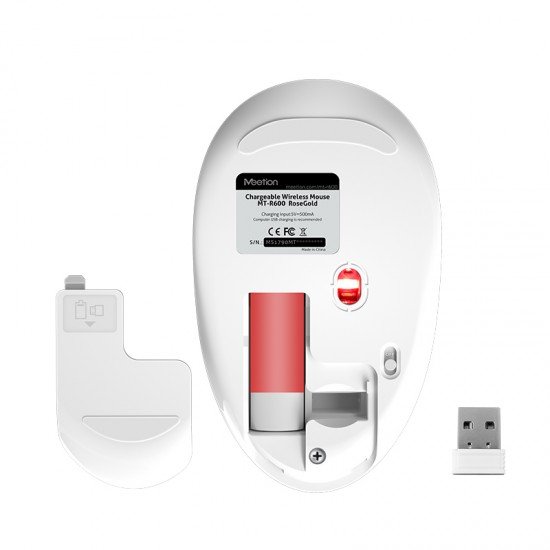 Meetion MT-R600 2.4G Ασύρματο Ποντίκι / Ροζέ Χρυσό