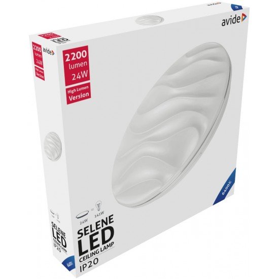 Avide LED Μοντέρνα Πλαφονιέρα Οροφής Selene 24W 380*70mm Ψυχρό 6400K